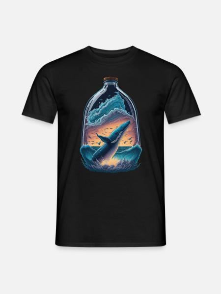 Whale Bottle - Men's T-Shirt - black