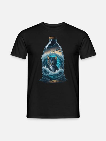 Cat Bottle - Men's T-Shirt - black