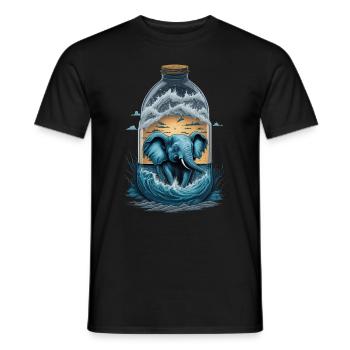 Bouteille d’éléphant - T-shirt homme - noir - Devant - AI Model Male 178 light (178cm)