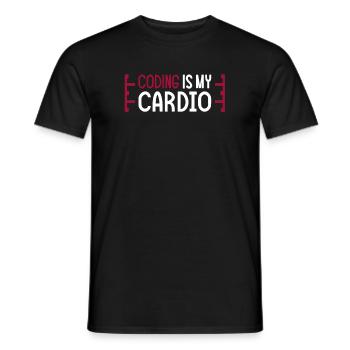 Coding Is My Cardio | Developer Fitness Humor - Men's T-Shirt - black - Front - AI Model Male 178 light (178cm)