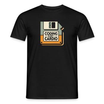 Coding Is My Cardio | Retro Hacker-Stil - Männer T-Shirt - Schwarz - Vorne - AI Model Male 178 light (178cm)