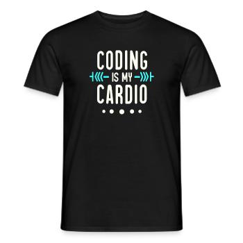 Coding Is My Cardio | Geeky Softwareentwickler - Männer T-Shirt - Schwarz - Vorne - AI Model Male 178 light (178cm)