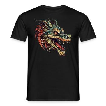 Dragon mystical Lindwurm Monster Monster Monster - Men's T-Shirt - black - Front - AI Model Male 178 light (178cm)