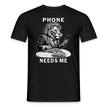 SMARTPHONE PHONE NEEDS ME - Männer T-Shirt - Schwarz - Vorne - AI Model Male 178 light (178cm)