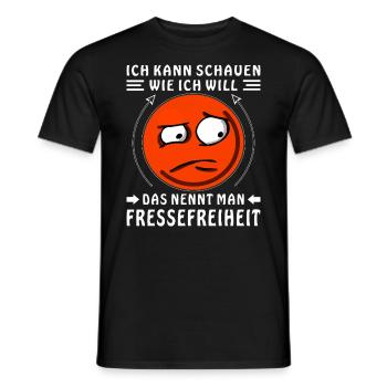 GESICHT SCHAUE WI ICH WILL FRESSEFREIHEIT - Männer T-Shirt - Schwarz - Vorne - AI Model Male 178 light (178cm)