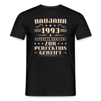 Baujahr 1993 geboren Vintage Geburtstag Geschenk - Männer T-Shirt - Schwarz - Vorne - AI Model Male 178 light (178cm)