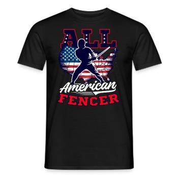 Fencing All American Fencer - Men's T-Shirt - black - Front - AI Model Male 178 light (178cm)