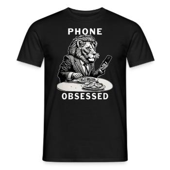 SMARTPHONE PHONE OBSESSED - Männer T-Shirt - Schwarz - Vorne - AI Model Male 178 light (178cm)