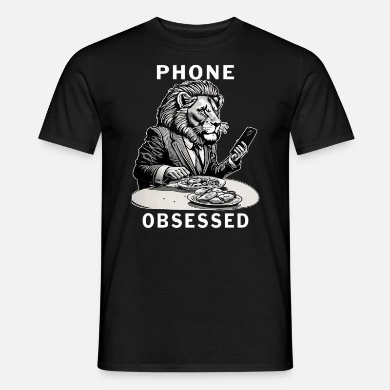 SMARTPHONE PHONE OBSESSED - Männer T-Shirt - Schwarz