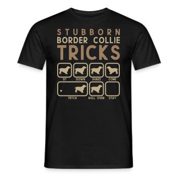 Dog Lover "Stubborn Border Collie Tricks" - Men's T-Shirt - black - Front - AI Model Male 178 light (178cm)