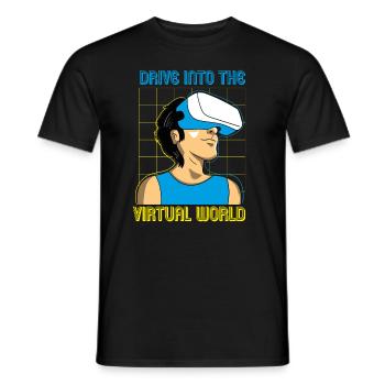 VR Brille Virtual Reality Gaming - Männer T-Shirt - Schwarz - Vorne - AI Model Male 178 light (178cm)
