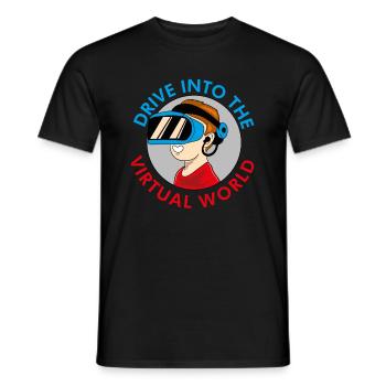 VR Brille Virtual Reality Gaming - Männer T-Shirt - Schwarz - Vorne - AI Model Male 178 light (178cm)