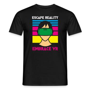 VR Brille Virtual Reality Gaming - Männer T-Shirt - Schwarz - Vorne - AI Model Male 178 light (178cm)