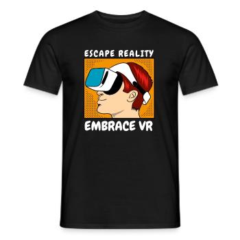 VR Brille Virtual Reality Gaming - Männer T-Shirt - Schwarz - Vorne - AI Model Male 178 light (178cm)
