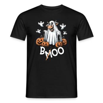 Spook-a-Moo: Die süßeste Kuh von Halloween - Männer T-Shirt - Schwarz - Vorne - AI Model Male 178 light (178cm)