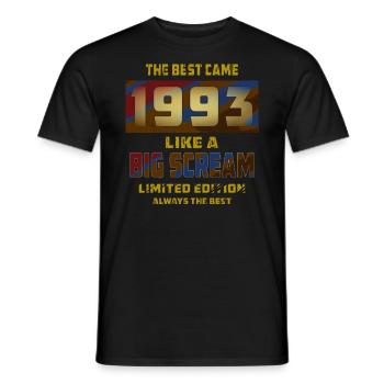 JAHRESZAHL JAHR 1993 - Männer T-Shirt - Schwarz - Vorne - AI Model Male 178 light (178cm)