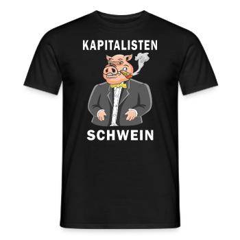 KAPITALISTEN SCHWEIN - Männer T-Shirt - Schwarz - Vorne - AI Model Male 178 light (178cm)