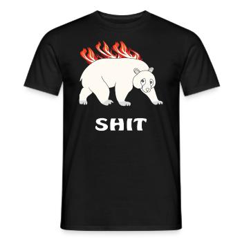 EISBÄR BRENNT SHIT - Männer T-Shirt - Schwarz - Vorne - AI Model Male 178 light (178cm)