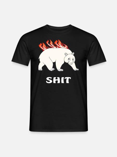 POLAR BEAR BURNS SHIT - Men's T-Shirt - black