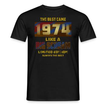 JAHRESZAHL JAHR 1974 - Männer T-Shirt - Schwarz - Vorne - AI Model Male 178 light (178cm)
