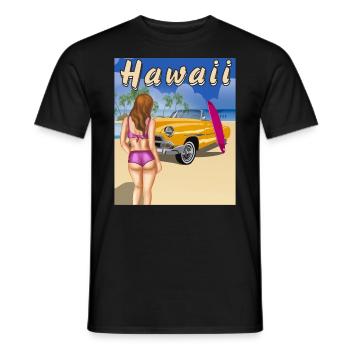 HAWAII - Männer T-Shirt - Schwarz - Vorne - AI Model Male 178 light (178cm)