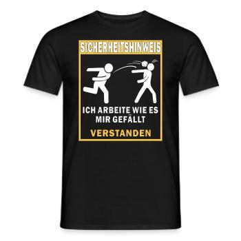 SICHERHEITSHINWEIS HALTE DEN MUND BLEIBE GESUN - Männer T-Shirt - Schwarz - Vorne - AI Model Male 178 light (178cm)