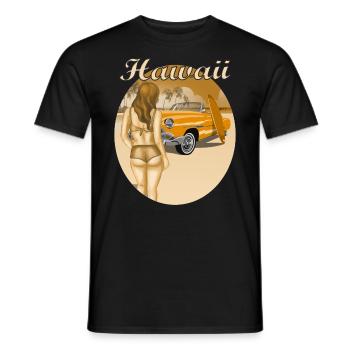 HAWAII - Männer T-Shirt - Schwarz - Vorne - AI Model Male 178 light (178cm)