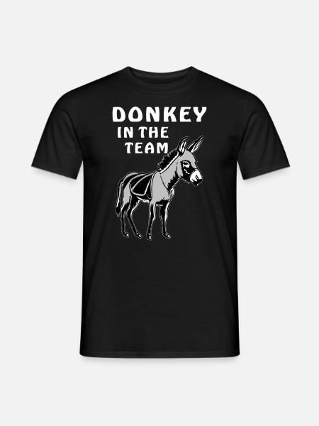 ESEL DONKEY IN THE TEAM - Männer T-Shirt - Schwarz