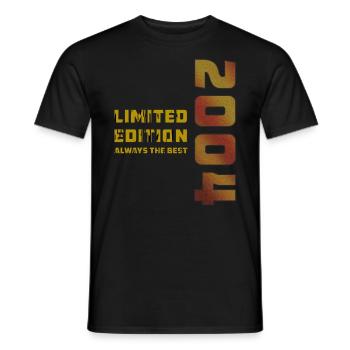 YEAR 2004 - Men's T-Shirt - black - Front - AI Model Male 178 light (178cm)