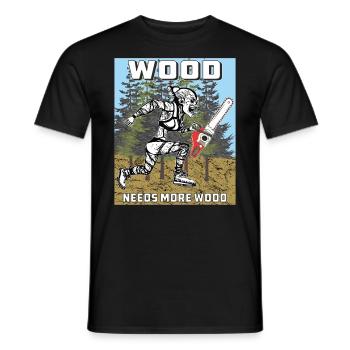 LA TRONÇONNEUSE BIGFOOD A BESOIN DE PLUS DE BOIS - T-shirt homme - noir - Devant - AI Model Male 178 light (178cm)