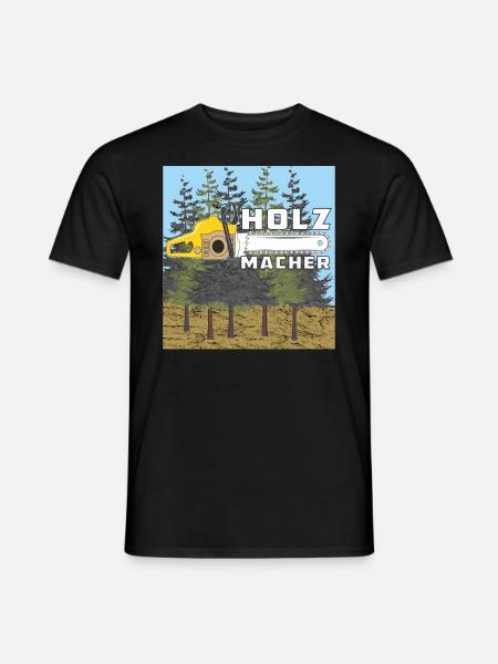 WALD MOTORSÄGE HOLZ MACHER - Männer T-Shirt - Schwarz