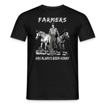 FARMER HAS ALWAYS BEEN HORNY - Männer T-Shirt - Schwarz - Vorne - AI Model Male 178 light (178cm)