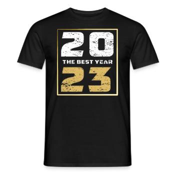 LA MEILLEURE ANNÉE 2023 - T-shirt homme - noir - Devant - AI Model Male 178 light (178cm)