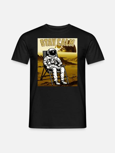 ASTRONAUT STAY CALM - Men's T-Shirt - black