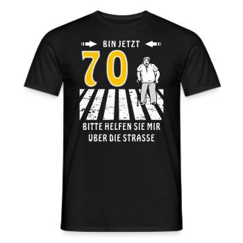 70. GEBURTSTAG 70 BITTE HELFEN SIE MIR ÜBER DI - Männer T-Shirt - Schwarz - Vorne - AI Model Male 178 light (178cm)