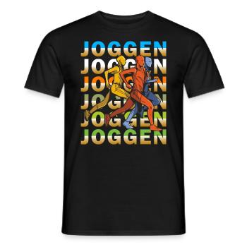 JOGGEN - Männer T-Shirt - Schwarz - Vorne - AI Model Male 178 light (178cm)