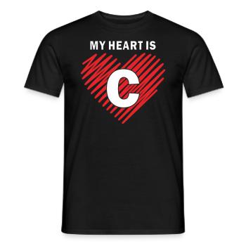 MY HEART IS C - Männer T-Shirt - Schwarz - Vorne - AI Model Male 178 light (178cm)