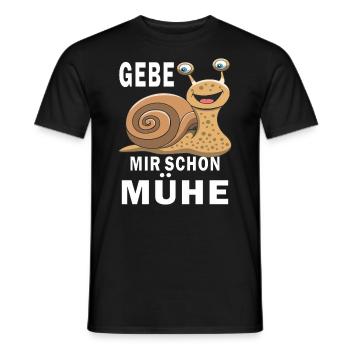SCHNECKE GEBE MIR SCHON MÜHE - Männer T-Shirt - Schwarz - Vorne - AI Model Male 178 light (178cm)