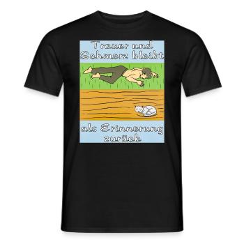 MENSCH TRAURIG KATZE - Männer T-Shirt - Schwarz - Vorne - AI Model Male 178 light (178cm)