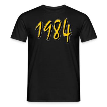 BIRTHDAY YEAR 1984 - Men's T-Shirt - black - Front - AI Model Male 178 light (178cm)