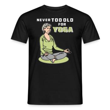 LE YOGA N’EST JAMAIS TROP VIEUX POUR LE YOGA - T-shirt homme - noir - Devant - AI Model Male 178 light (178cm)