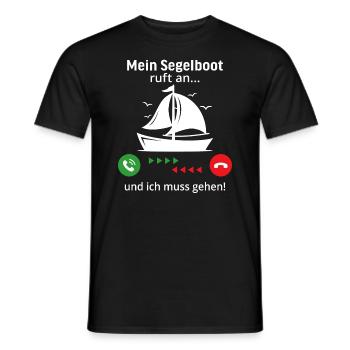 mein segelboot ruft an und ich muss gehen - Männer T-Shirt - Schwarz - Vorne - AI Model Male 178 light (178cm)