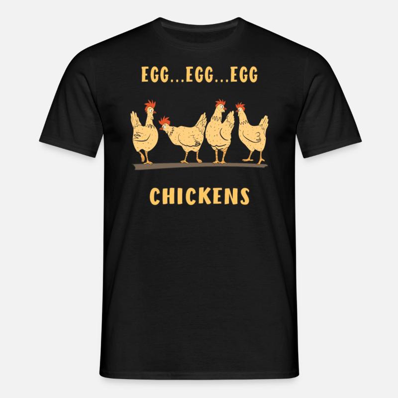HÜHNER EI CHICKENS - Männer T-Shirt - Schwarz