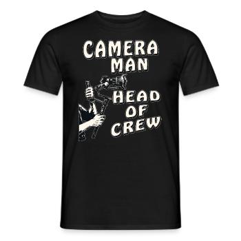 CAMERA MAN HEAD OF CREW - Men's T-Shirt - black - Front - AI Model Male 178 light (178cm)