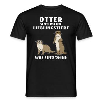 OTTER SIND MEINE LIEBLINGSTIERE - Männer T-Shirt - Schwarz - Vorne - AI Model Male 178 light (178cm)