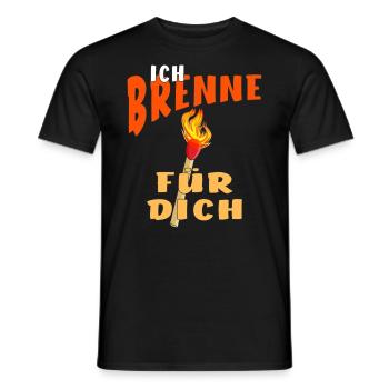 STREICHHOLZ ICH BRENNE FÜR DICH - Männer T-Shirt - Schwarz - Vorne - AI Model Male 178 light (178cm)