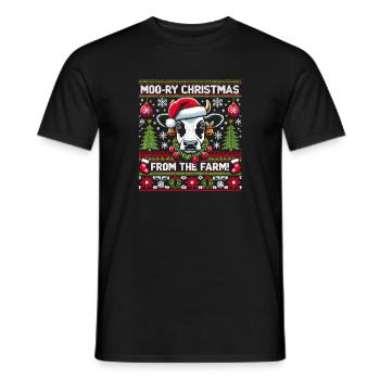 Ugly Christmas Design für Kuhliebhaber - Männer T-Shirt - Schwarz - Vorne - AI Model Male 178 light (178cm)