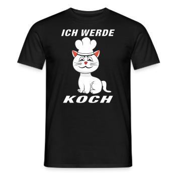 KATZE KOCH ICH WERDE KOCH - Männer T-Shirt - Schwarz - Vorne - AI Model Male 178 light (178cm)