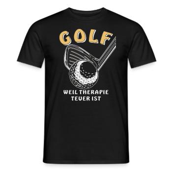 GOLF WEIL THERAPIE TEUER IST - Männer T-Shirt - Schwarz - Vorne - AI Model Male 178 light (178cm)