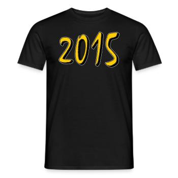 BIRTHDAY YEAR 2015 - Men's T-Shirt - black - Front - AI Model Male 178 light (178cm)